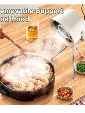 Portable Desktop Range Hood White Cream , Suction Fan For Smoke Food Fumes New